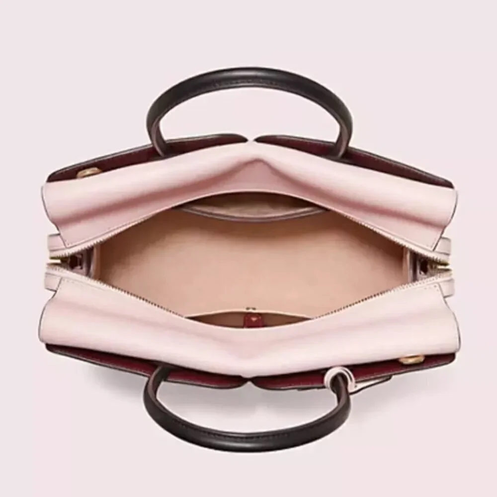 Kate Spade Spencer Top Handle Satchel Shoulder Bag Large Leather Cherrywood